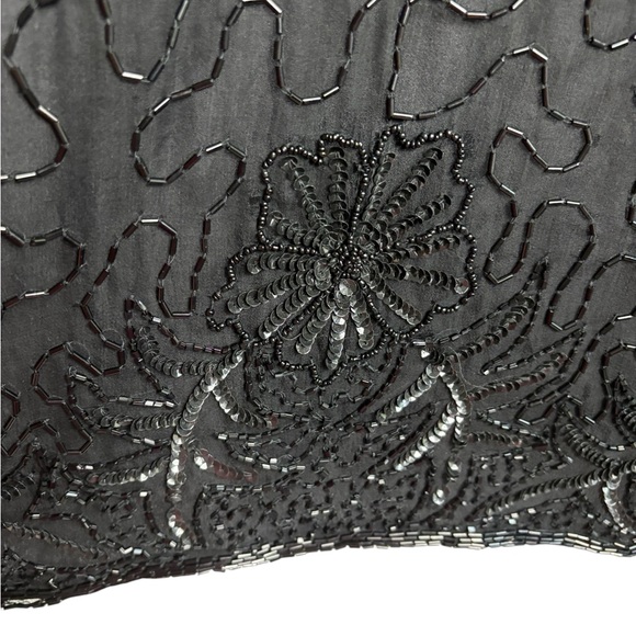 JMD New York Beaded Silk Black Jacket Cardigan Holiday Party Evening Wear - Picture 3 of 9